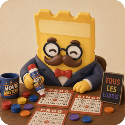 La mascotte compose son affiche sur une grille de loto